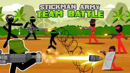 Stickman Army: Holdkamp - Stickmen soldater i kampzonen, klar til strategiske valg i et turbaseret krigsspil.