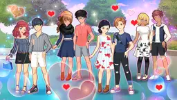 Anime-par påklædning - Et yndigt anime-par i farverig påklædning står klar til makeover.