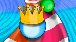 Aquapark Balls Party - colorful balls race down a water park track, dodging obstacles and competing for the finish line.