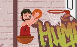 Basket Slam Dunk 2 - A player leaps towards the hoop, dynamically executing a slam dunk with precision and flair.
