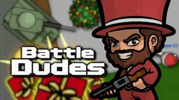 BattleDudes.io - Intense combat scene with players in tanks and infantry battling while the map is being destroyed.