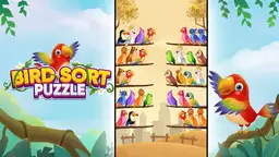 Puzzle di ordinamento degli uccelli - Un gruppo di uccelli colorati da ordinare in enigmi stimolanti e rilassanti.