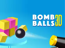 Sprogstantys kamuoliai 3D - 3D šaudyklė su žaidėju, šaudančiu patranka, kad sugriautų dangoraižius ir sukelti domino efektą.