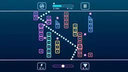 Téglatörő - Egy klasszikus arcade jelenet, ahol a játékos labdazáport lő a közeledő téglák ellen.