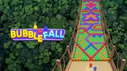 Fallende Blasen - Faszinierende 3D-Blasenlandschaft, bereit für explosiven Arcade-Spaß.