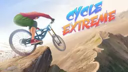 Extremes Radfahren - Ein Mountainbiker rast einen steilen Hang hinunter, um Hindernisse zu überwinden und die Strecke zu meistern.