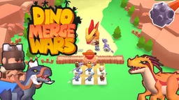 Dino Fusionsschlachten - Ein Dino-Reiter führt eine Armee prähistorischer Kreaturen auf einem Schlachtfeld an.