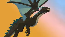Dragon Simulator 3D - A mighty dragon soars over mountains, ready to unleash elemental fury on epic battles.