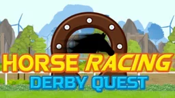 Horse Racing Derby Quest - a young jockey races at full speed on a track surrounded by a cheering crowd.
