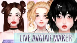 Live Avatar Maker: Girls - Customize a lively anime-style avatar with animated facial features and stylish outfits.