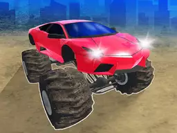 Szörnyautók: extrém szimulátor - Egy hatalmas monster truck épp egy repülőversenyen a levegőben száguld.