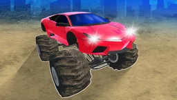 Monster Cars: Ultimate Simulator - powerful monster truck racing across a challenging sky-road track