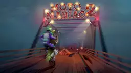 Moto Maniac 2 - a biker navigates a challenging night-time construction site on a dirt bike.