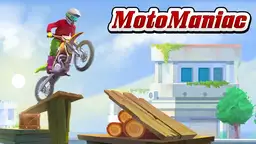 Moto Maniac - a daring biker navigates treacherous docks, performing stunts and racing against time.