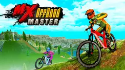 MX maestro del fuoristrada - Un ciclista affronta ripide discese montane su una bici da montagna robusta.