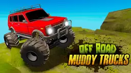 Schlammige Offroad Trucks - Ein mächtiger Truck kämpft sich durch tiefen Schlamm und steile Anstiege im Offroad-Abenteuer.