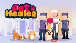 Pet Healer - Vet Hospital: A dedicated vet tends to adorable pets with care in a bustling animal clinic.