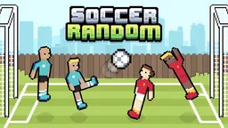 Soccer Random - pixel-art football chaos with players on a wobbly beach kicking a tiny ball.
