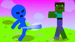 Stickman bēgšana no zombijiem - Stickman skrien un lec cauri šaurām alām, izvairoties no zombi bultām un slazdiem.