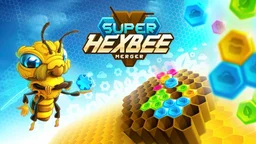 Super Hexbee Fusion - Farbenfrohes Tri-Hex-Puzzlespiel auf einem Wabengitter im Bienenstock.