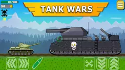 Tanks 2D: Tankkrig - et panser bevæger sig gennem slagmarken, mens granater eksploderer omkring det